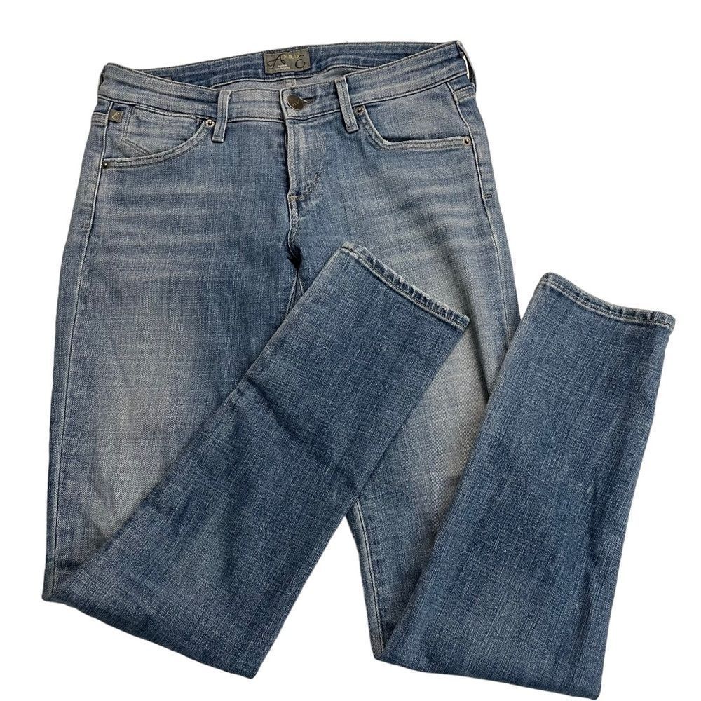 AGOLDE‎ CHLOE Low rise straight jeans, whiskered blue denim made in USA size 26